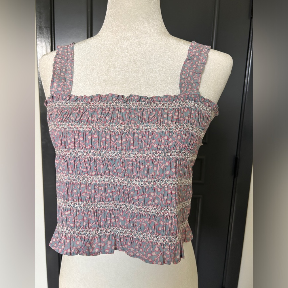 French Connection cotton ruched tank
